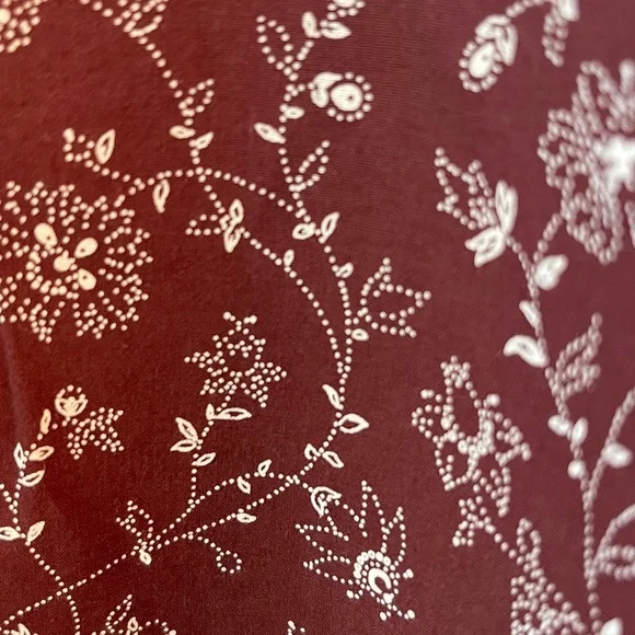 MADEWELL Puff Sleeve Floral Blouse Size L Burgudy Boho Fall top cottagecore - Picture 7 of 8